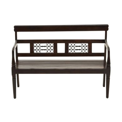 Srina Sheesham Wood Seating Bench In Dark Brown
