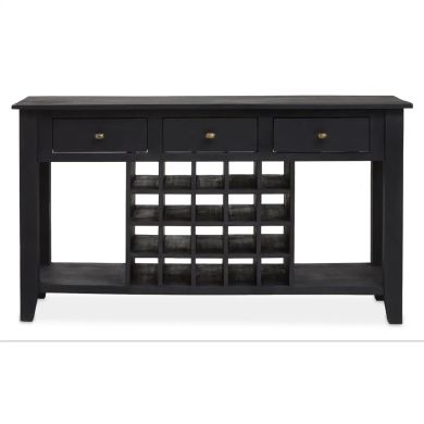 Fusion Wooden Wine Bottle Storage Console Table In Black