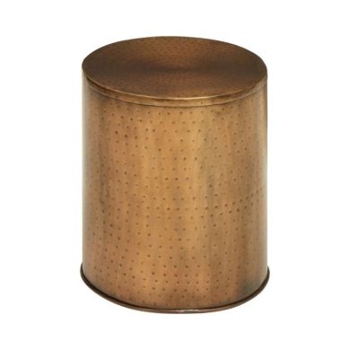 Alcester Round Metal Side Table In Brass