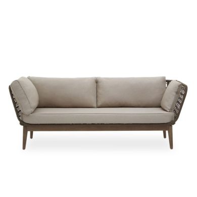 Ochoa Textile Fabric 3 Seater Sofa In Grey With Wooden Frame
