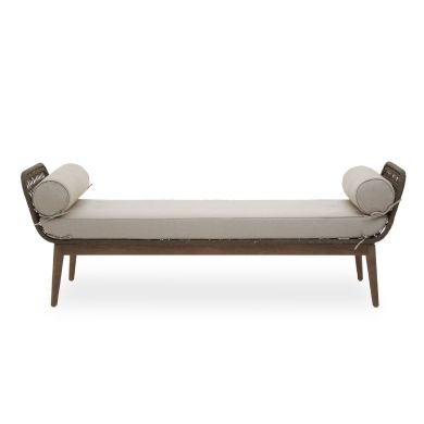 Opus Textile Fabric Day Bed In Natural With Wooden Frame