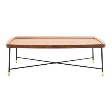 Doha Wooden Coffee Table With Cross Metal Legs
