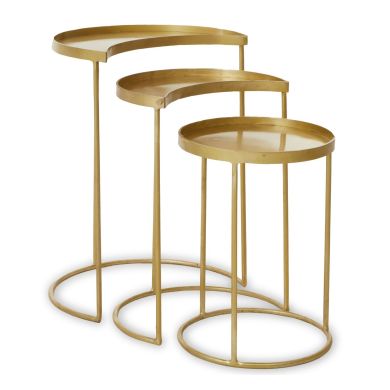 Suar Metal Nest Of 3 Tables In Gold