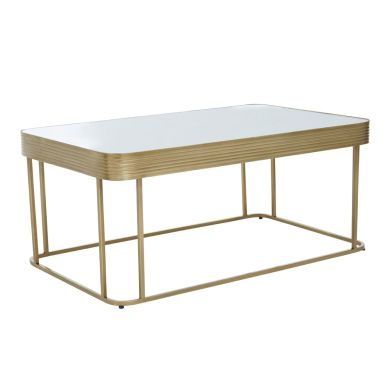 Ella Mirrored Glass Coffee Table With Gold Metal Frame