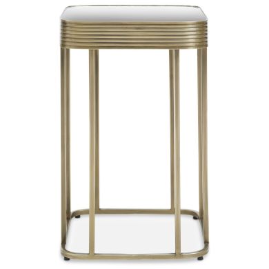Ella Square Mirrored Glass Side Table With Gold Metal Frame