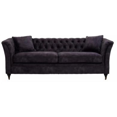 Sabrina Velvet 3 Seater Sofa In Grey