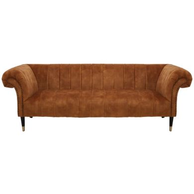 Siena Velvet 3 Seater Sofa In Gold