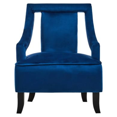 Faye Velvet Armchair In Midnight Blue