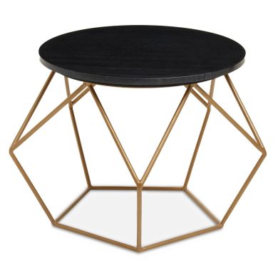 Varana Round Marble Top Coffee Table With Brass Metal Frame