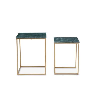 Mandoli Marble Nest Of 2 Side Tables In Green