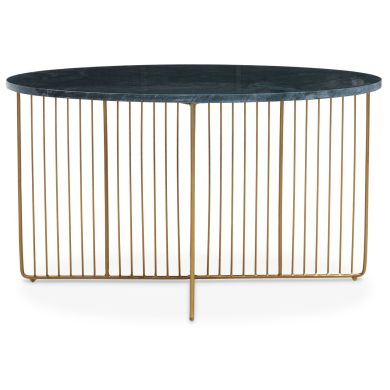 Nirva Green Marble Top Coffee Table With Gold Metal Frame