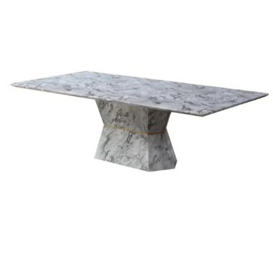 Spezia Rectangular Marble Dining Table In Grey