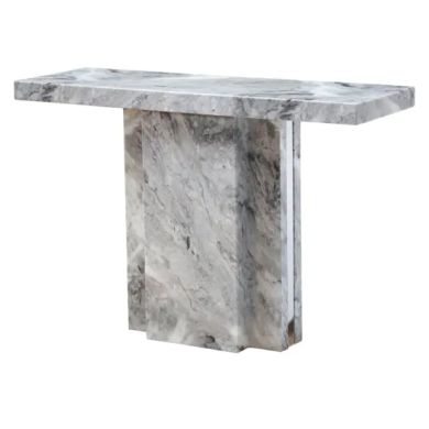 Saronno Rectangular Marble Console Table In Grey