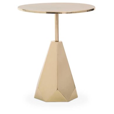 Amira Stainless Steel Side Table In Shiny Gold