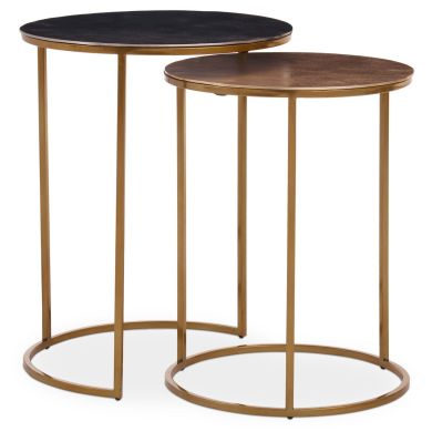 Amira Metal Nest Of 2 Tables With Gold Base