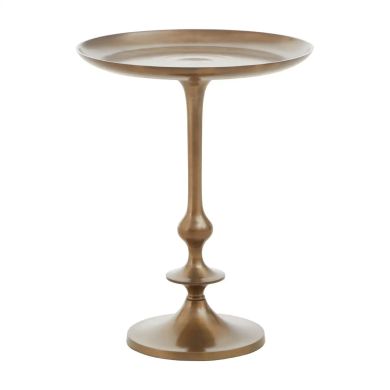 Pali Small Round Side Table In Antique Brass