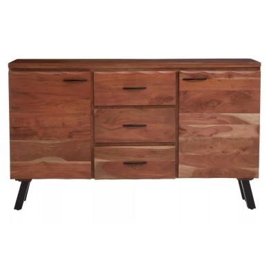 Nashik Acacia Wooden Sideboard With 2 Doors 3 Drawers In Natural