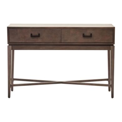 Dimaro Wooden Console Table With 2 Drawers In Antique Grey