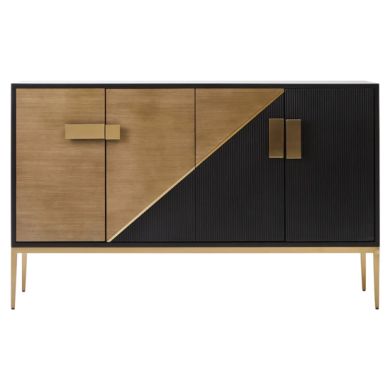 Davoli Wooden Sideboard With 4 Doors In Black