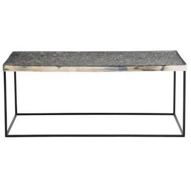 Akola Glass Top Coffee Table In Silver With Sturdy Black Aluminium Frame