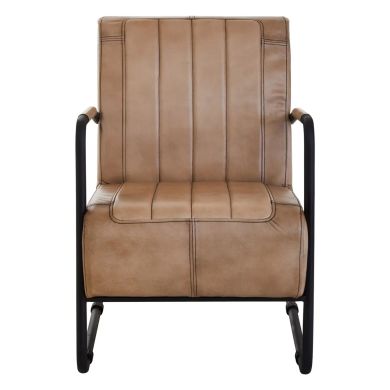Buffalo Genuine Leather Armchair In Grey