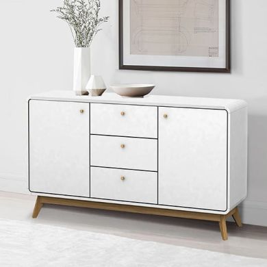 Cassie Wooden Sideboard With 2 Doors And 3 Drawers In White