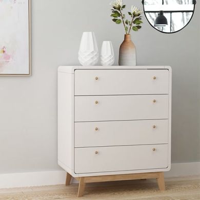 Cassie Wooden Chest Of 4 Drawers In White