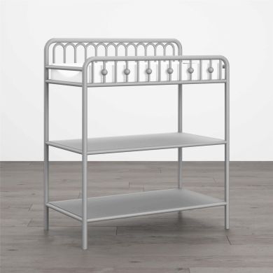 Monarch Hill Ivy Metal Baby Clothes Changing Table In Grey