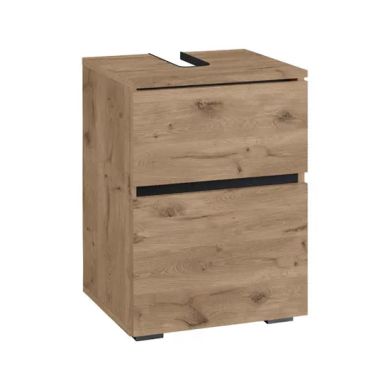 Wisla Small Wooden Bathroom Vanity Unit With 2 Doors In Viking Oak