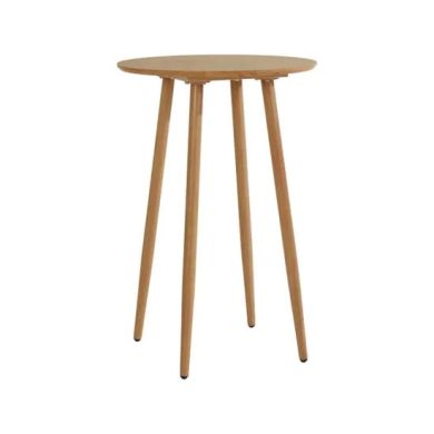 Monza Round Wooden Bar Table In Oak