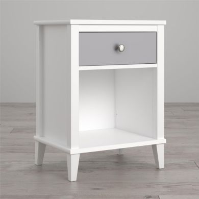 Monarch Hill Poppy Wooden Bedside Cabinet With 1 Drawer In Grey
