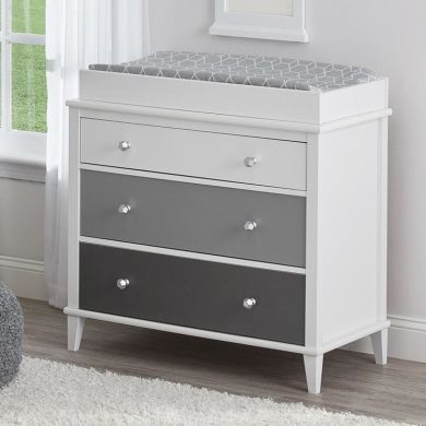 Monarch Hill Poppy Wooden Chest Of 3 Drawers With Changing Table In Grey