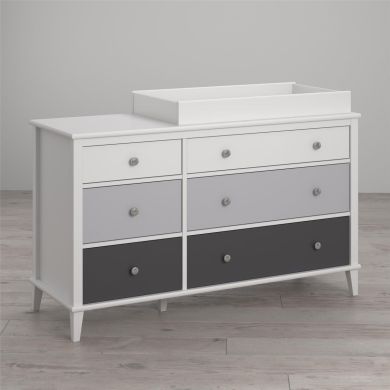 Monarch Hill Poppy Wooden Chest Of 6 Drawers With Changing Table In Grey