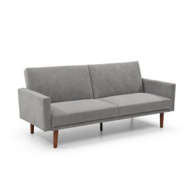 Relax Linen Effect 3 Seater Sofa Bed In Grey