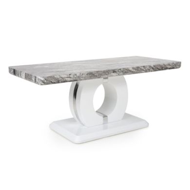 Neptune Marble Effect Coffee Table In Grey And White