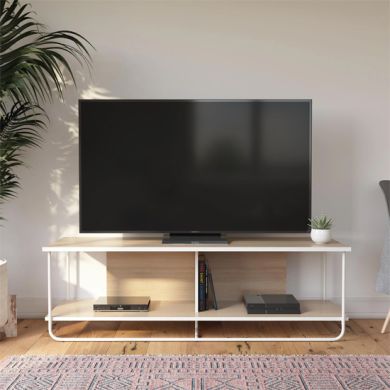 Dante Wooden TV Stand With 2 Shelves In Natural