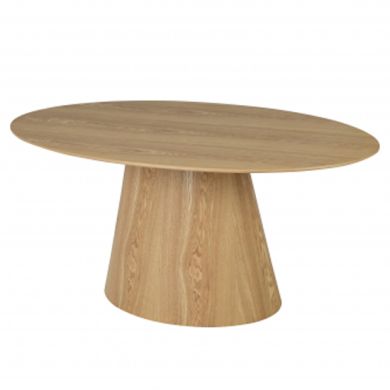 Cleveland Oval Wooden Dining Table In Natural Wood Grain Effect