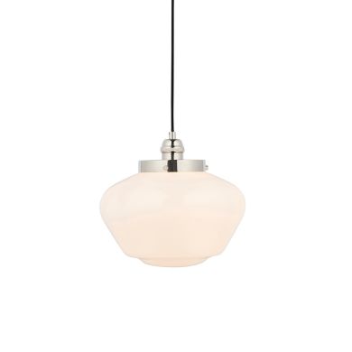 Camberley Opal Glass Shade Ceiling Pendant Light In Polished Nickel