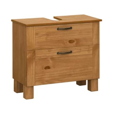 Alby Wooden Bathroom Vanity Unit With 2 Drawers In Brown
