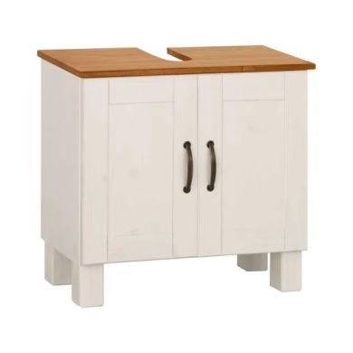 Alby Wooden Bathroom Vanity Unit With 2 Doors In White