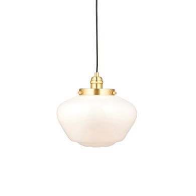 Camberley Opal Glass Shade Ceiling Pendant Light In Antique Brass