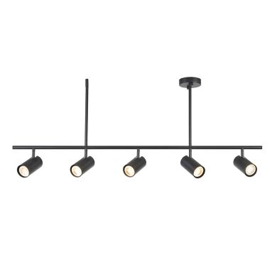 Rez 5 Lights Tilt Adjustable Heads Bar Spotlight In Matt Black