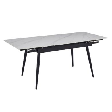 Monaco Extending Ceramic Top Dining Table In White