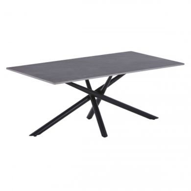 Avesta Ceramic Top Coffee Table In Grey With Black Metal Legs