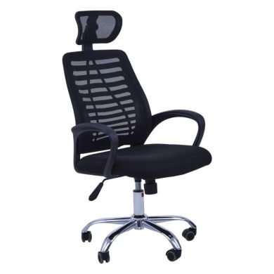 Acarigua Nylon Home And Office Chair In Black With Arms