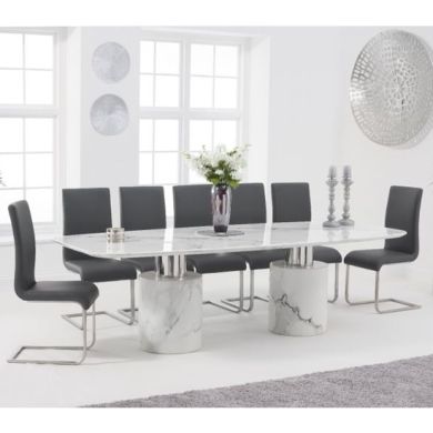 8 Seater Marble Dining Table Sets | Elegant Furniture UK