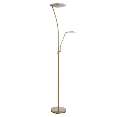 Alassio Mother And Child Task Floor Lamp In Polished Antique Brass