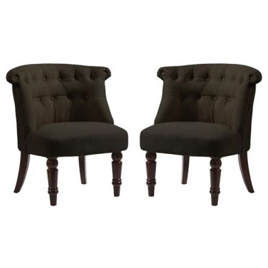 Alderwood Fabric Chair In Brown With Wooden Legs