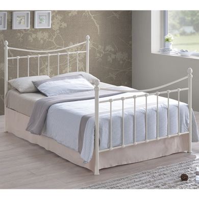 Alderley Metal King Size Bed In Ivory