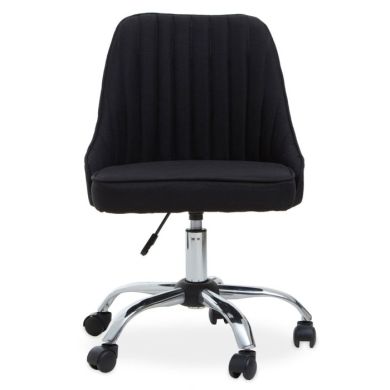 Alexi Swivel Fabric Upholstered Home And Office Chair In Black